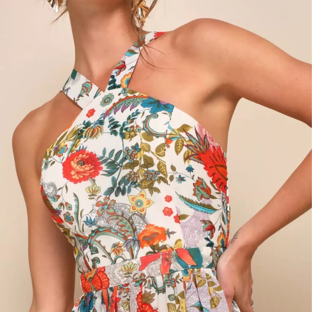 Lilja Cream Floral Maxi Dress